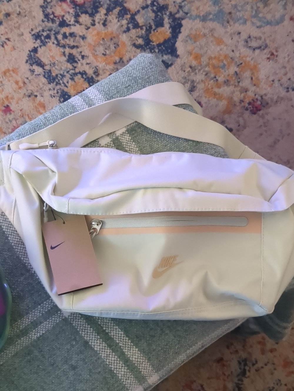 Nike Beige Crossbody Bag with Subtle Peach Accent